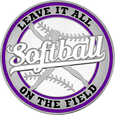 White "Softball" with Purple Outer Circular Borders